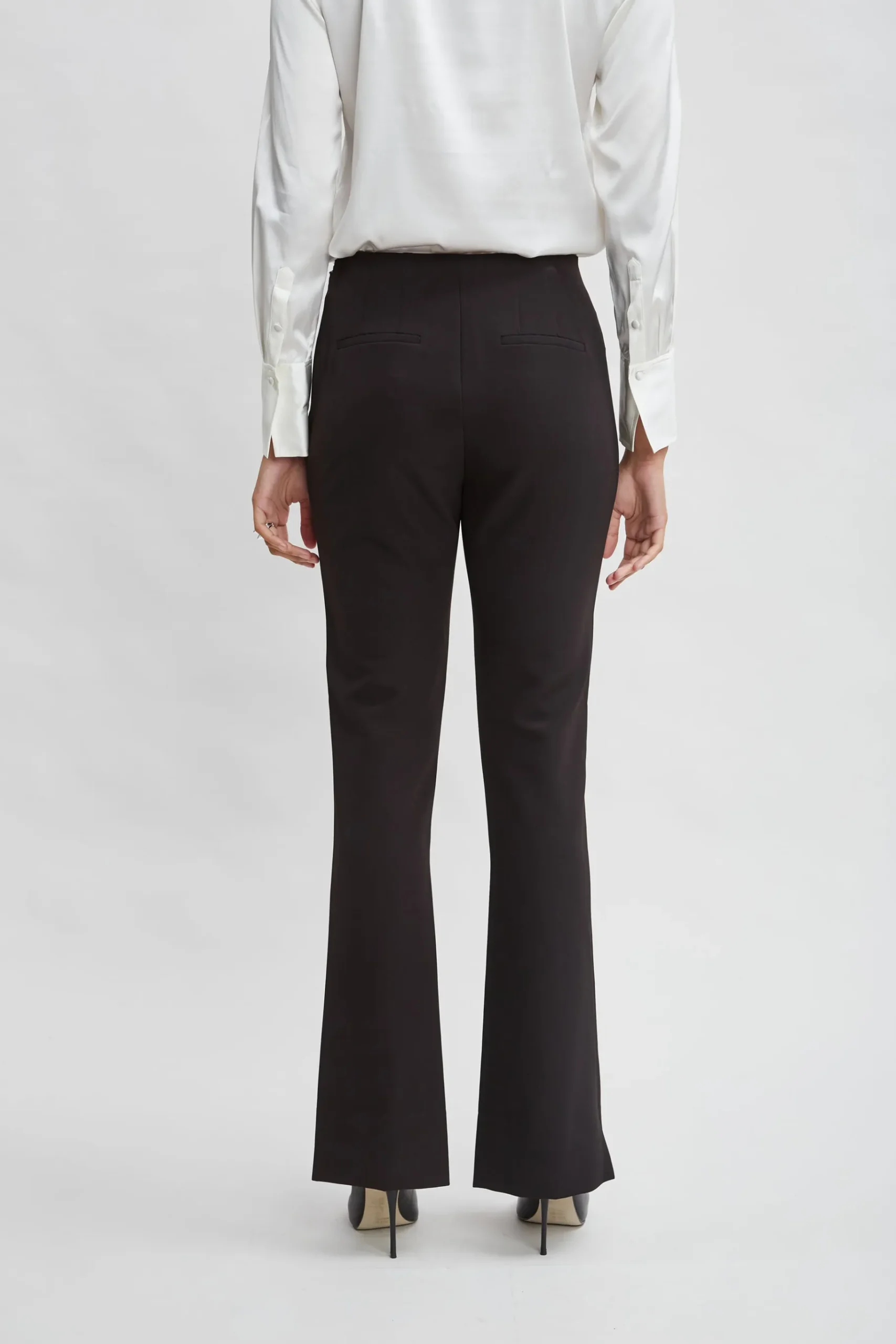 Elie Tahari Crepe Seam Slit Flare Pant- Bottoms|Suiting