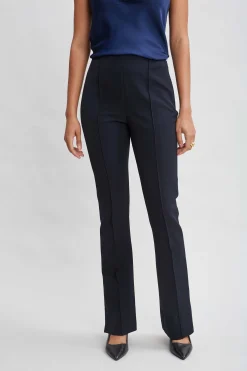 Elie Tahari Crepe Seam Slit Flare Pant- Bottoms