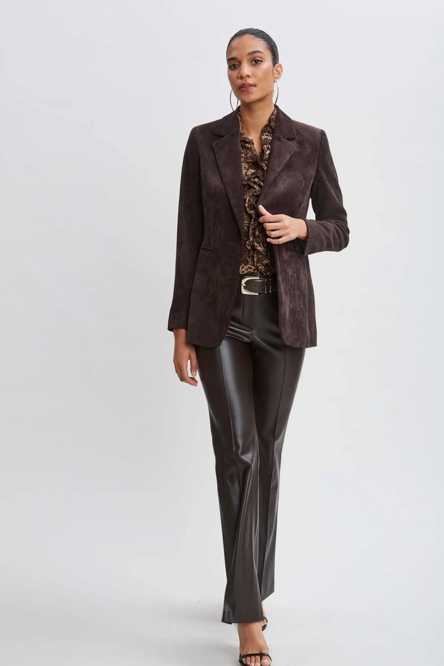 Elie Tahari Crinkle Chiffon Safari Blouson Shirt- Tops & Sweaters