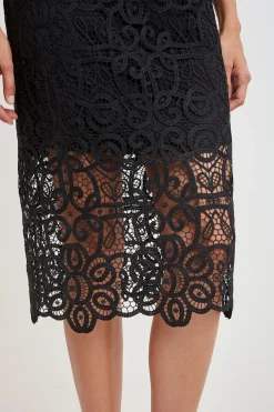 Elie Tahari Crochet Lace Midi Skirt- Bottoms