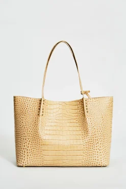 Elie Tahari Crocodile Embossed Leather Tote- Fragrance|Gloves
