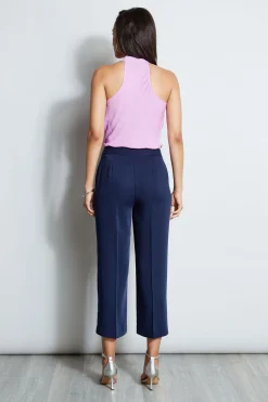 Elie Tahari Cropped Wide Leg Belted Pant- Bottoms