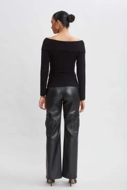 Elie Tahari Cross Shoulder Cashmere Merino Sweater- Tops & Sweaters