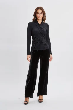 Elie Tahari Crossover Ruched Knit- Tops & Sweaters