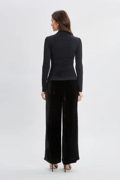 Elie Tahari Crossover Ruched Knit- Tops & Sweaters