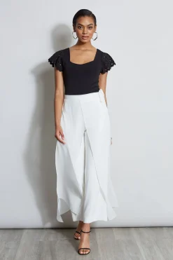 Elie Tahari Cut Out Flutter Sleeve Sweater- Tops & Sweaters