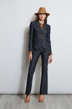 Elie Tahari Denim 3 Button Blazer- Jackets & Blazers