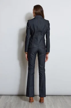 Elie Tahari Denim 3 Button Blazer- Jackets & Blazers