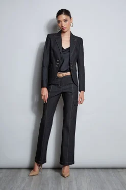 Elie Tahari Denim 3 Button Blazer- Jackets & Blazers