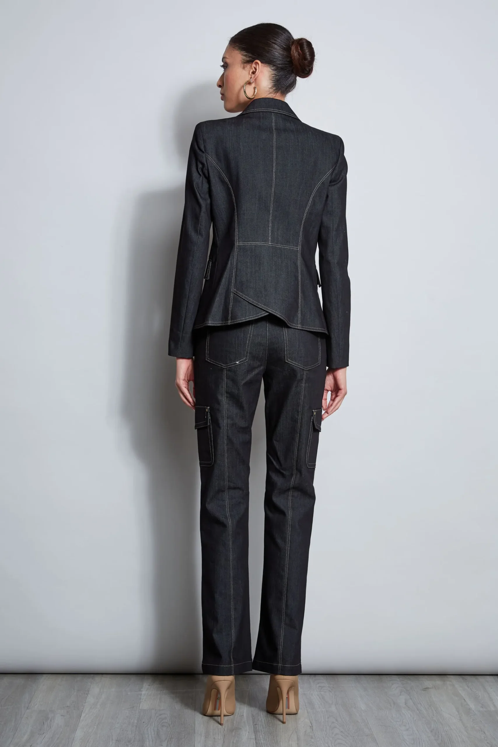 Elie Tahari Denim 3 Button Blazer- Jackets & Blazers