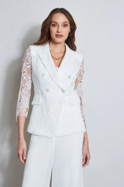 Elie Tahari Double Breasted Lace Blazer- Jackets & Blazers