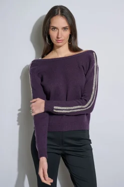 Elie Tahari Embellished Merino Cashmere Sweater- Tops & Sweaters