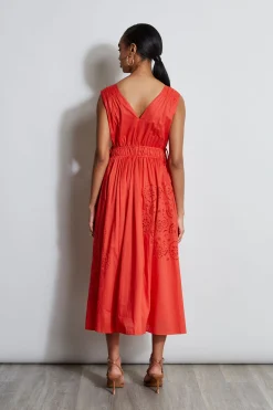 Elie Tahari Embroidered Midi Dress- Dresses & Jumpsuits|Sleeveless Dresses