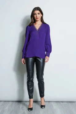 Elie Tahari Embroidered Silk Shirt- Tops & Sweaters