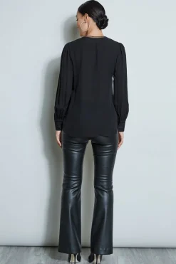 Elie Tahari Embroidered Silk Shirt- Tops & Sweaters