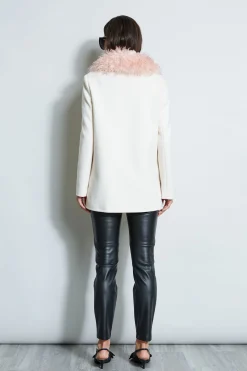 Elie Tahari Faux Fur Collar Peacoat- Coats