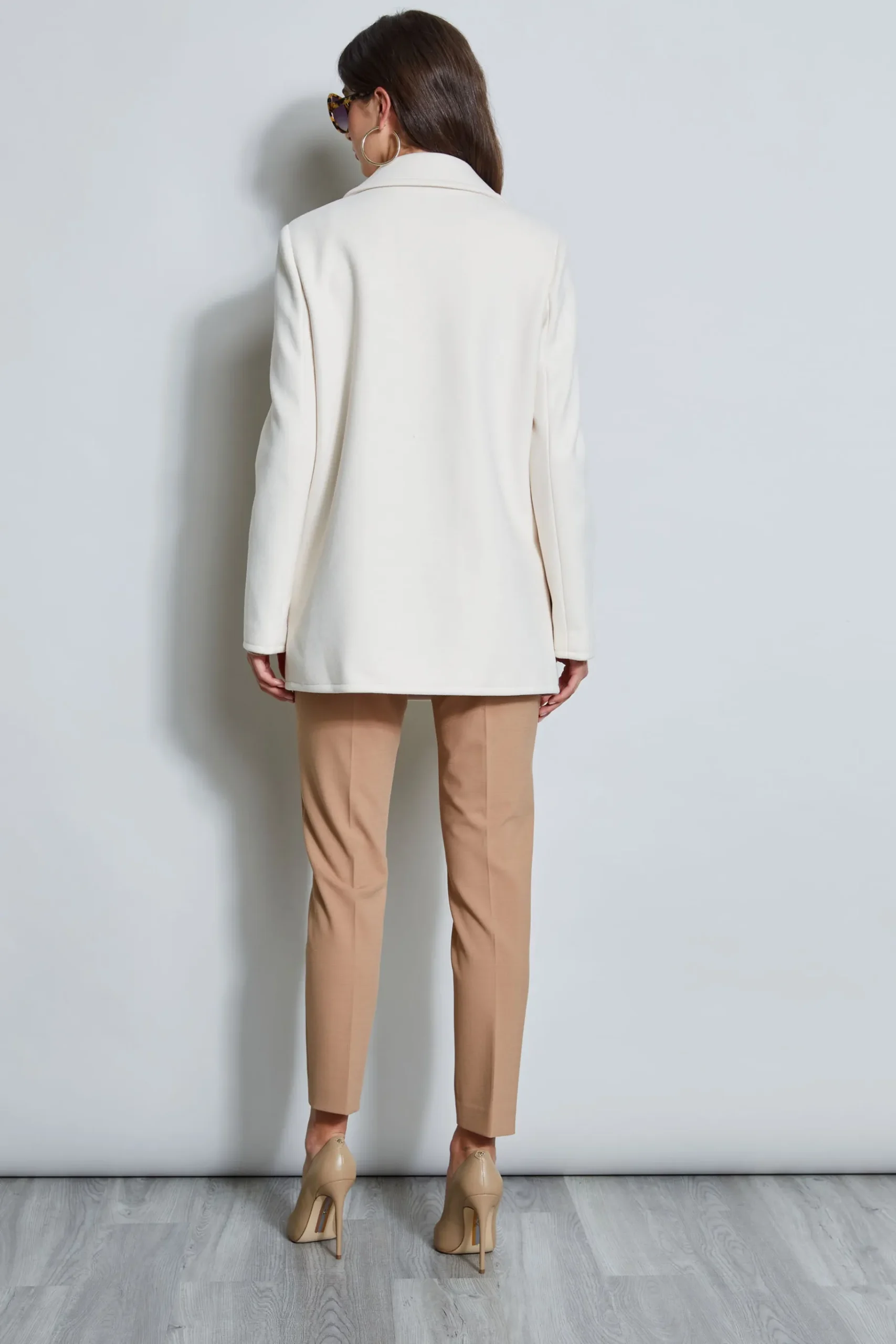 Elie Tahari Faux Fur Collar Peacoat- Coats