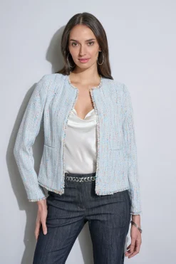 Elie Tahari Fringe Edge Tweed Jacket- Jackets & Blazers