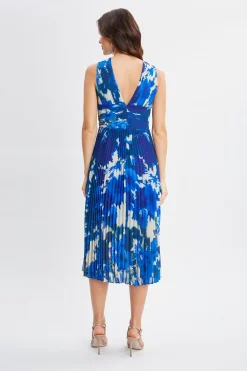 Elie Tahari Garden Printed Twist Midi Dress- Dresses & Jumpsuits