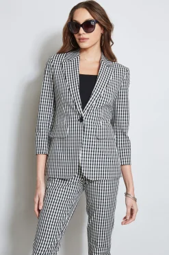 Elie Tahari Gingham Blazer- Jackets & Blazers