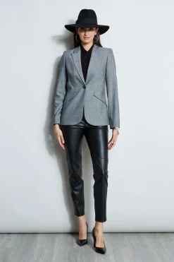 Elie Tahari Herringbone Panel Blazer- Jackets & Blazers