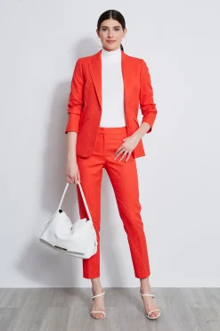 Elie Tahari Jacquard Stretch Panel Blazer- Jackets & Blazers