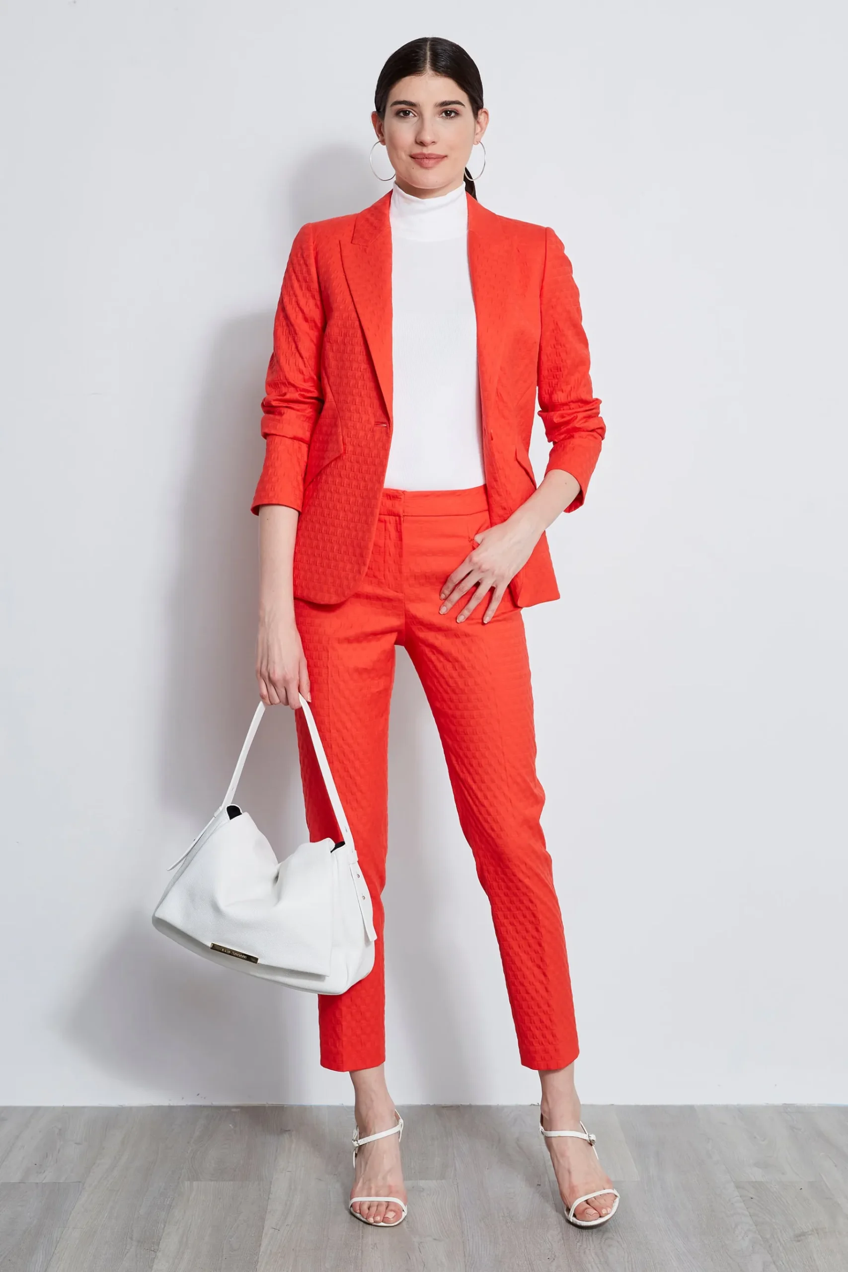 Elie Tahari Jacquard Stretch Panel Blazer- Jackets & Blazers