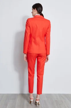 Elie Tahari Jacquard Stretch Panel Blazer- Jackets & Blazers