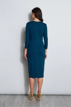Elie Tahari Keyhole Ring Wrap Dress- Dresses & Jumpsuits|Long Sleeve Dresses