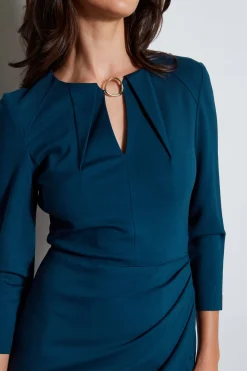 Elie Tahari Keyhole Ring Wrap Dress- Dresses & Jumpsuits|Long Sleeve Dresses