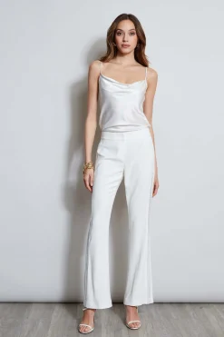 Elie Tahari Lace Trim Fit & Flare Pant- Bottoms