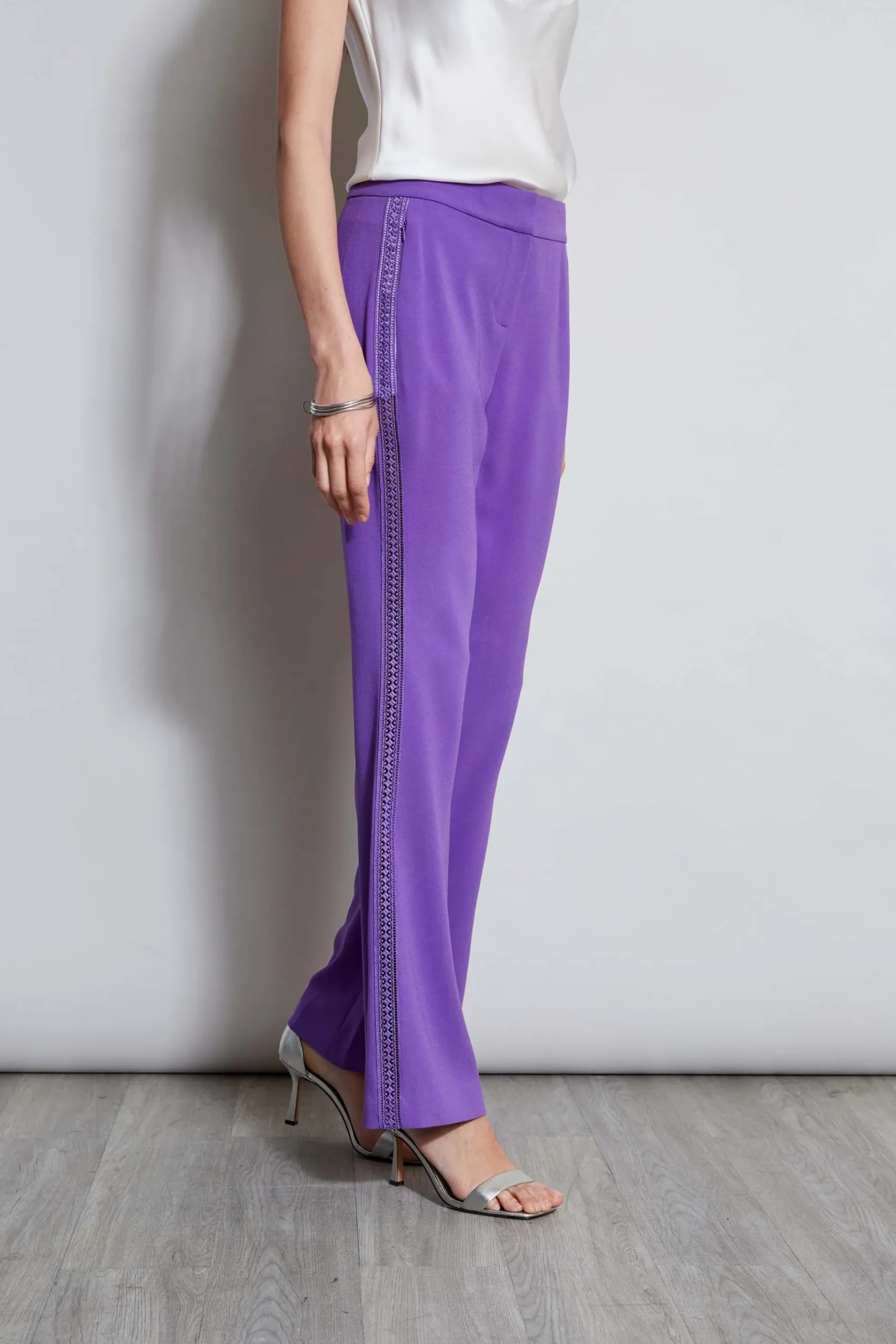Elie Tahari Lace Trim Fit & Flare Pant- Bottoms