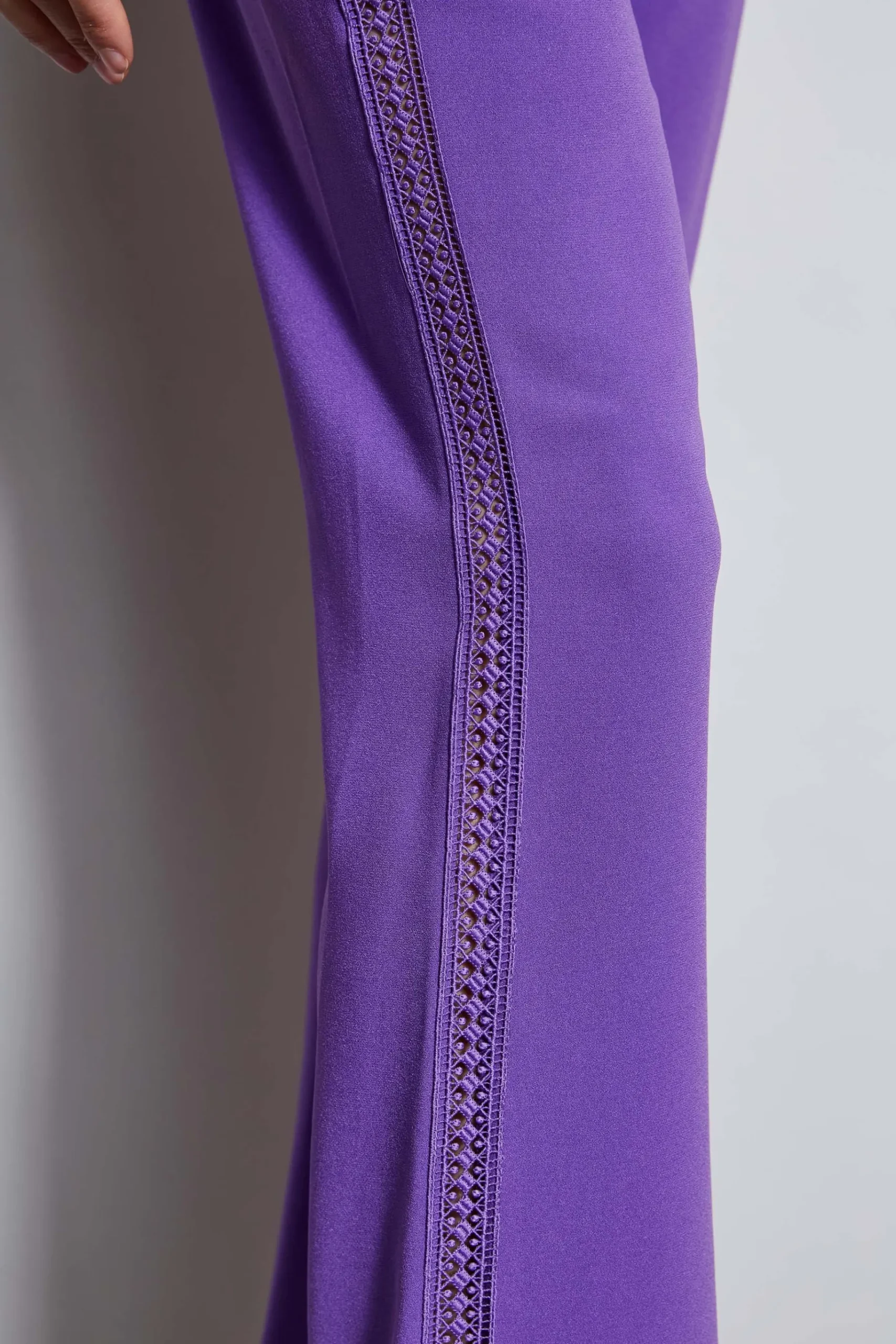 Elie Tahari Lace Trim Fit & Flare Pant- Bottoms