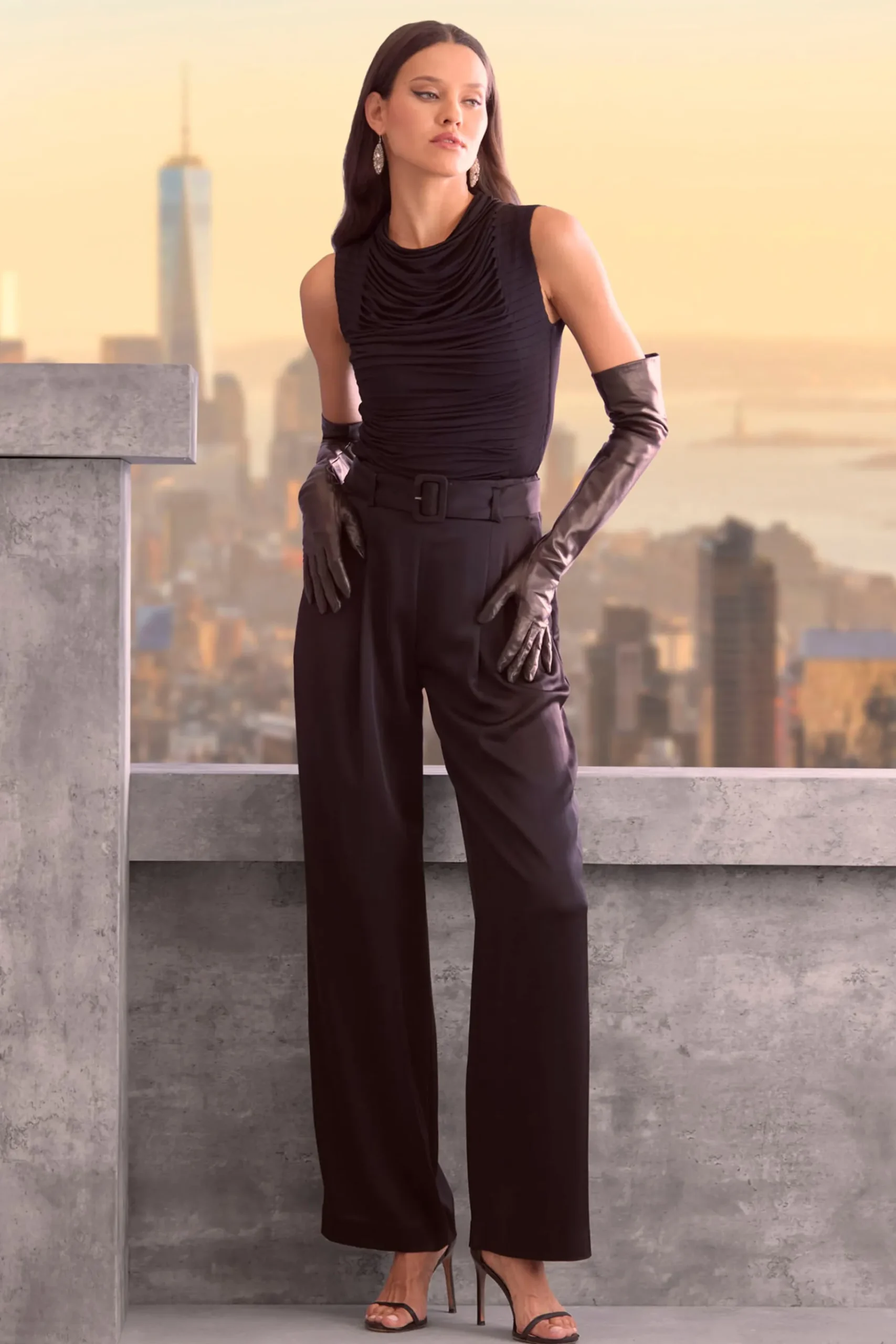 Elie Tahari Leather Opera Gloves- Fragrance|Gloves