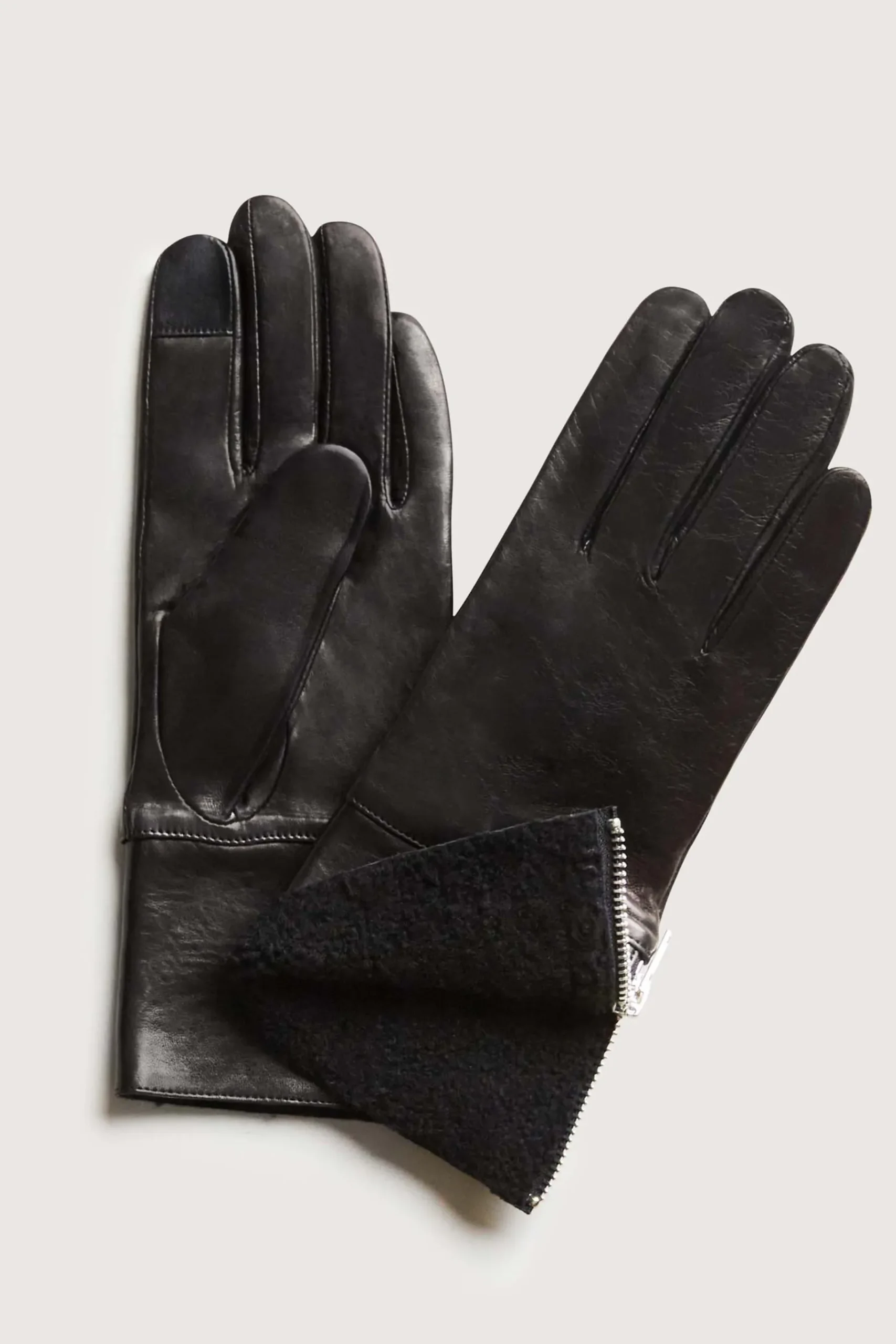 Elie Tahari Leather Shearling Gloves- Fragrance|Gloves