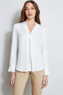 Elie Tahari Long Sleeve Chain Shirt- Tops & Sweaters