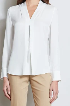 Elie Tahari Long Sleeve Chain Shirt- Tops & Sweaters