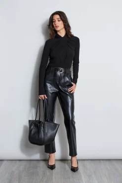 Elie Tahari Long Sleeve Twist Neck Knit- Tops & Sweaters