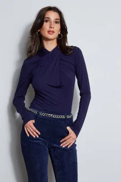Elie Tahari Long Sleeve Twist Neck Knit- Tops & Sweaters