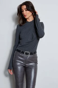 Elie Tahari Long Sleeve Twist Neck Knit- Tops & Sweaters