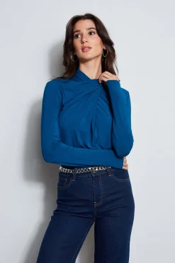 Elie Tahari Long Sleeve Twist Neck Knit- Tops & Sweaters