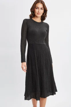 Elie Tahari Lurex Flare Sweater Dress- Dresses & Jumpsuits