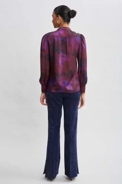 Elie Tahari Marble Button Down Shirt- Tops & Sweaters