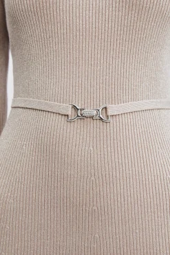 Elie Tahari Metallic Belted Sweater Dress- Dresses & Jumpsuits