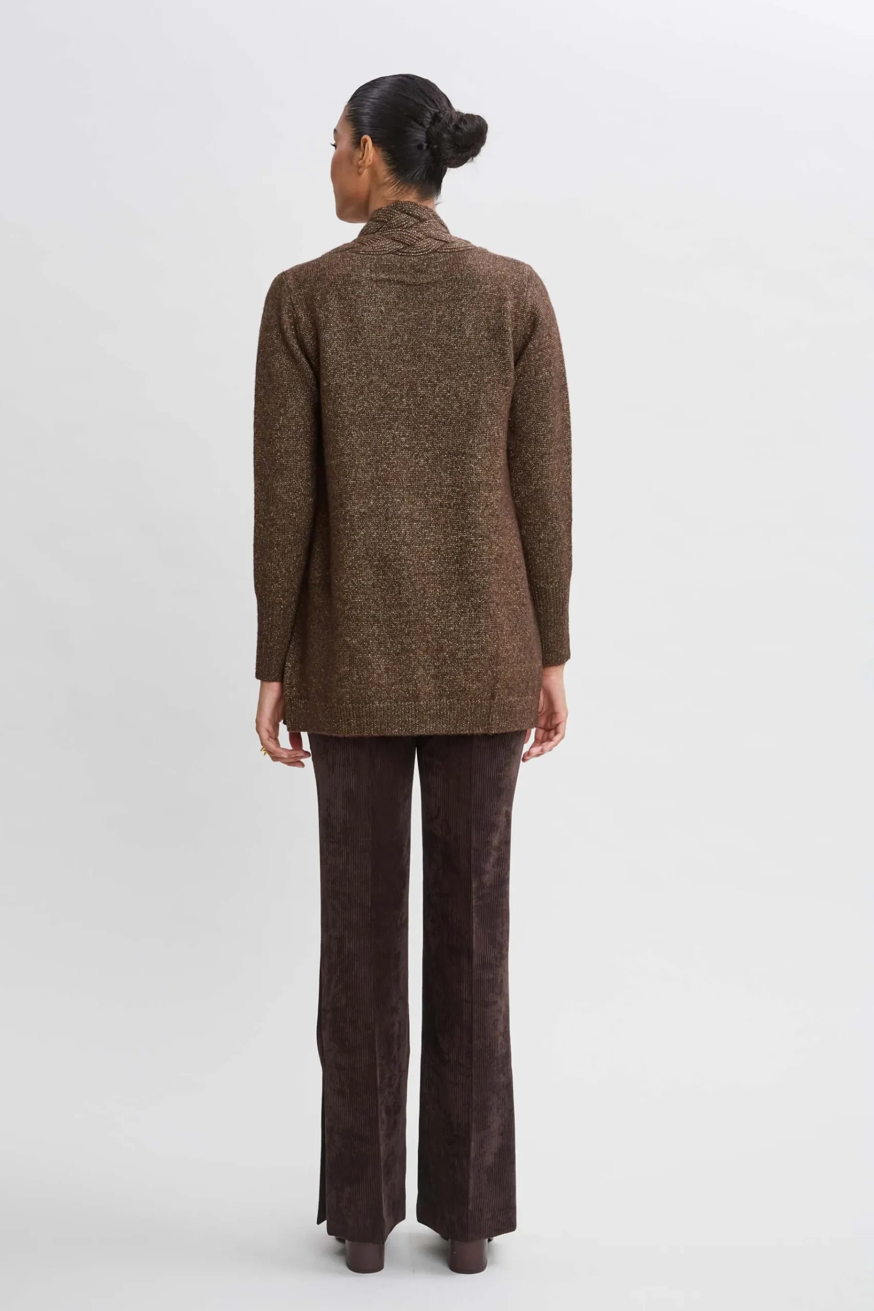 Elie Tahari Metallic Cable Cardigan- Tops & Sweaters