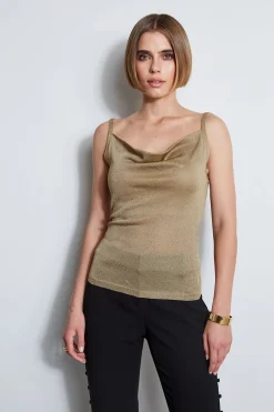 Elie Tahari Metallic Knit Cami- Tops & Sweaters