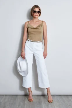 Elie Tahari Metallic Knit Cami- Tops & Sweaters