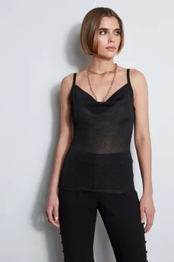 Elie Tahari Metallic Knit Cami- Tops & Sweaters|Suiting