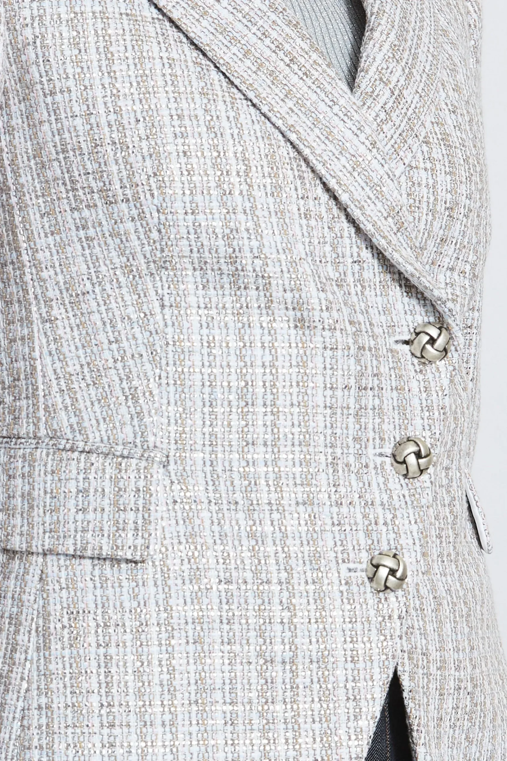 Elie Tahari Metallic Tweed 3 Button Blazer- Jackets & Blazers