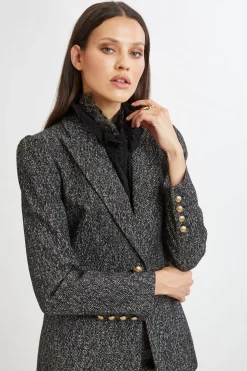 Elie Tahari Metallic Tweed Blazer- Suiting|Jackets & Blazers
